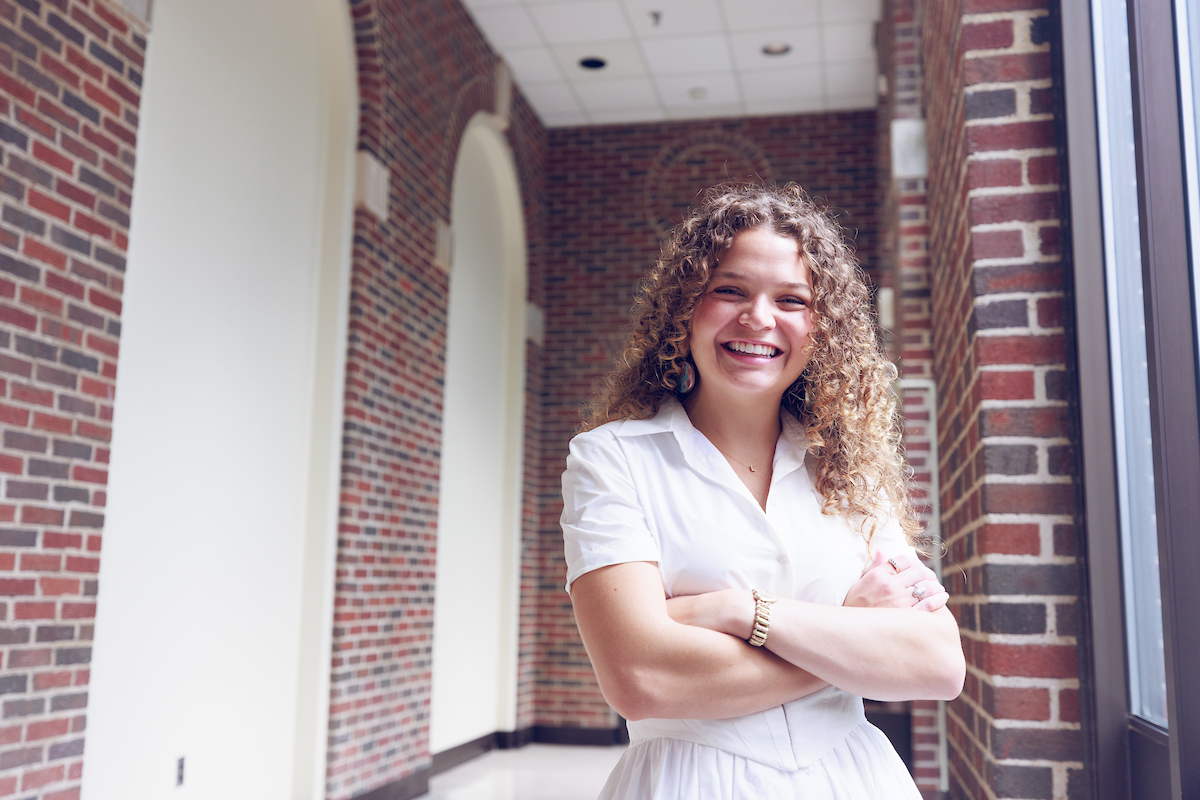 Lucy Barrow in Reese Phifer Hall.